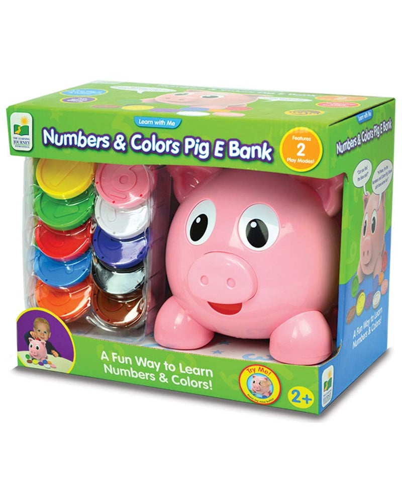 The Learning Journey Learn with Me - Numbers & Colors Pig E Bank - Color and Number STEM - Teaching Toddler Toys & Gifts for Boys & Girls Ages 2 Years and Up  Model Number: 208441  10 color coins - Image 2